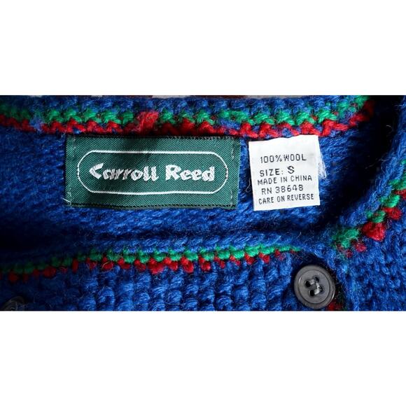 VTG Carroll Reed Wool Floral Chunky Knit Cardigan Sweater S Cottagecore Dainty - Picture 3 of 16